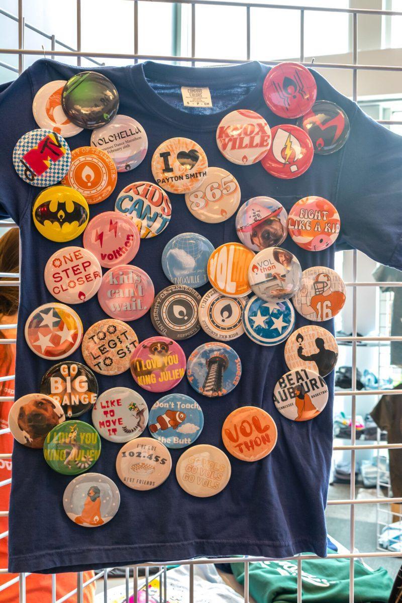 Creative buttons available at Volthon 2022, held in the Student Union on Saturday Feb. 26.