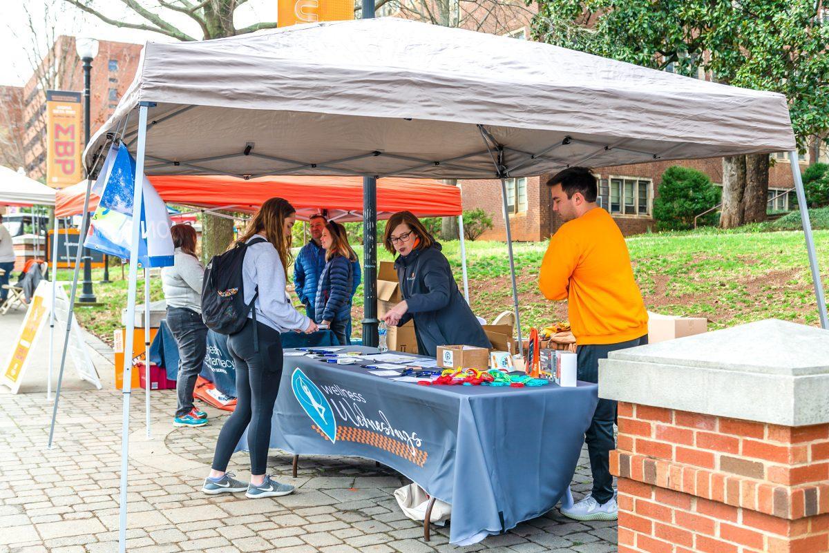 Students at the Fresh Check Day, which promotes mental health and suicide prevention, on the PED walkway. Wednesday, Mar 9, 2022.