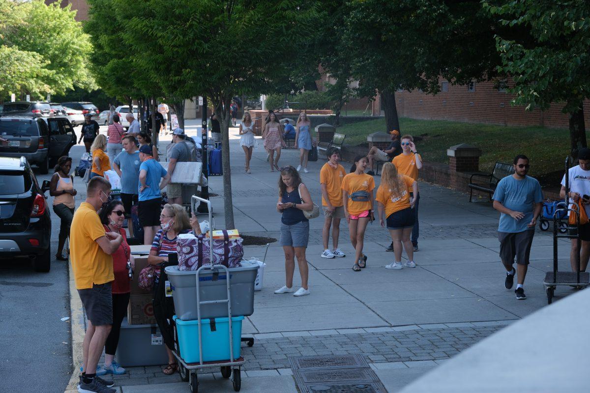 Students moving into their dorms for the fall semester on August 14, 2021.