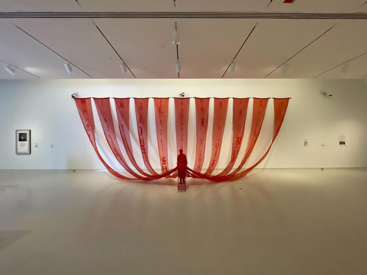 The piece "Rise" by artist Lesley Dill featured in the Knoxville Museum of Art's summer exhibit "Women Artists."