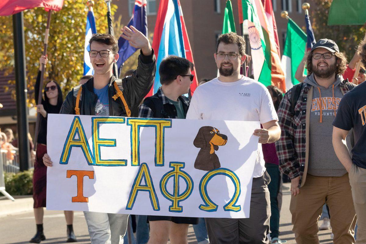 KNOXVILLE, TN - Students marching in the Homecoming Parade at UT. Friday, Oct. 21, 2022.
