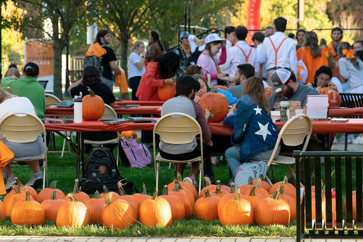 KNOXVILLE, TN - The pumpkin painting contest at the Student Union Plaza. Friday, Oct. 21, 2022.