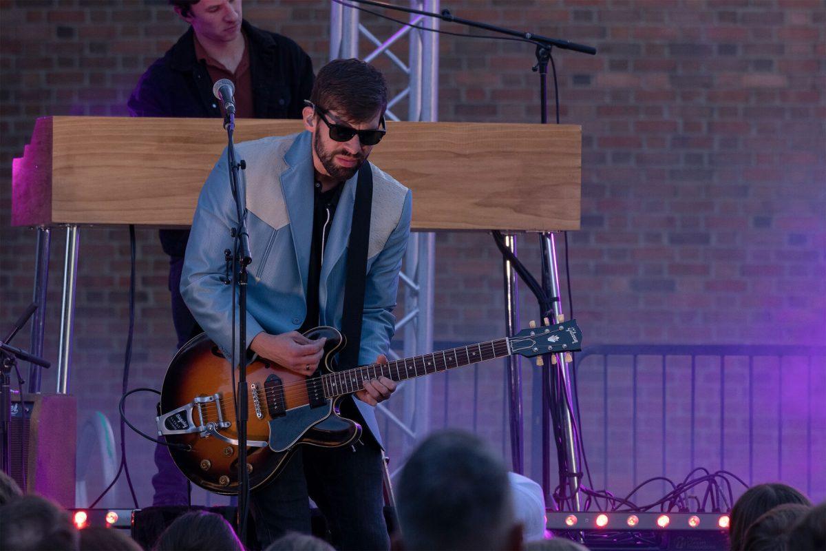 KNOXVILLE, TN - Drew Holcomb and the Neighbors perform for students after the Homecoming Parade at the Student Union Plaza. Friday, Oct. 21, 2022.
