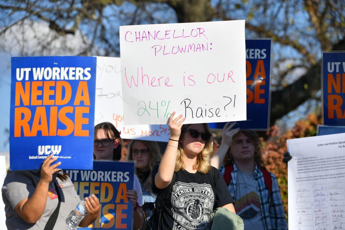 Images from the United Campus Workers rally at the Torchbearer on UTK's campus. Thursday, Nov. 4, 2022. 