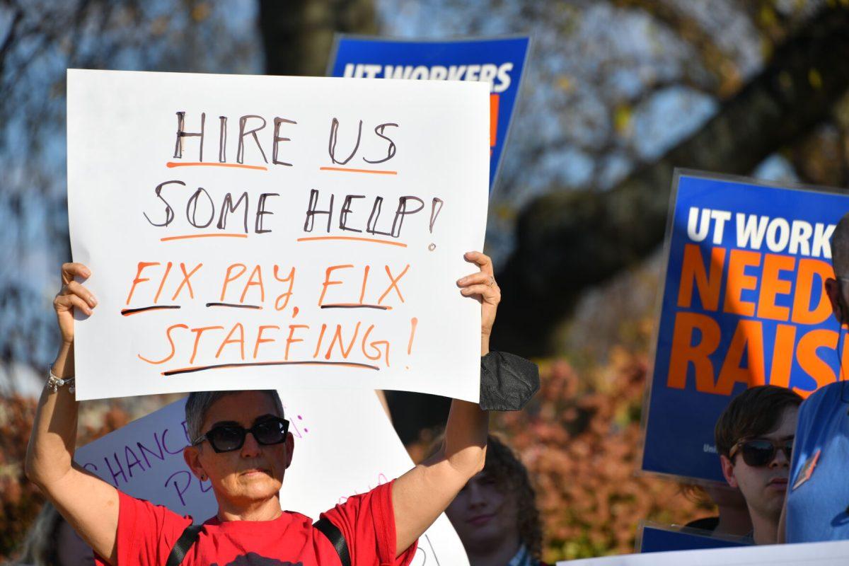 Images from the United Campus Workers rally at the Torchbearer on UTK's campus. Thursday, Nov. 4, 2022. 