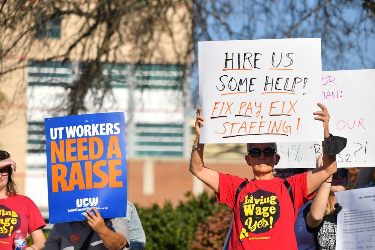 KNOXVILLE, TN - Images from the United Campus Workers rally at the Torchbearer on UTK's campus. Thursday, Nov. 4, 2022. 