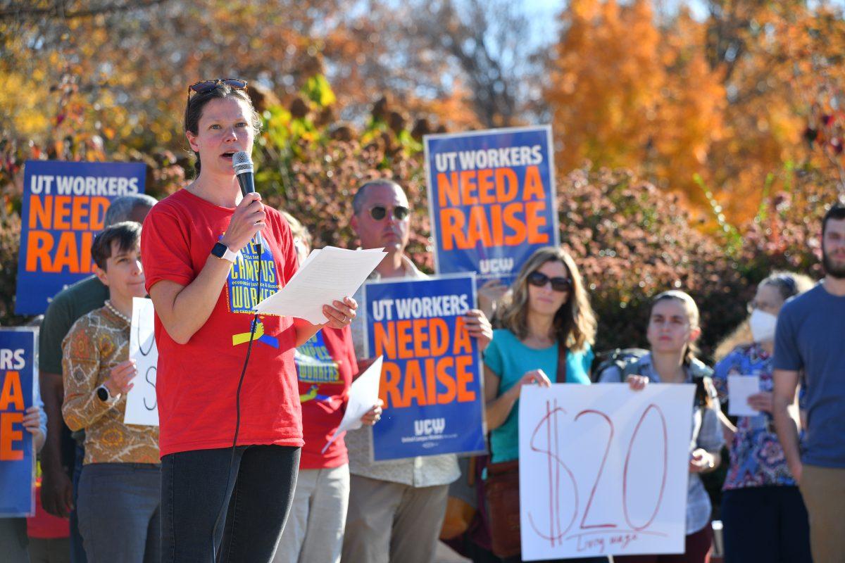 KNOXVILLE, TN - Images from the United Campus Workers rally at the Torchbearer on UTK's campus. Thursday, Nov. 4, 2022. 