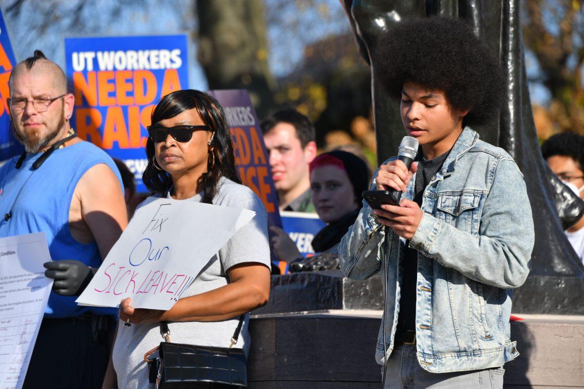 Images from the United Campus Workers rally at the Torchbearer on UTK's campus. Thursday, Nov. 4, 2022. 