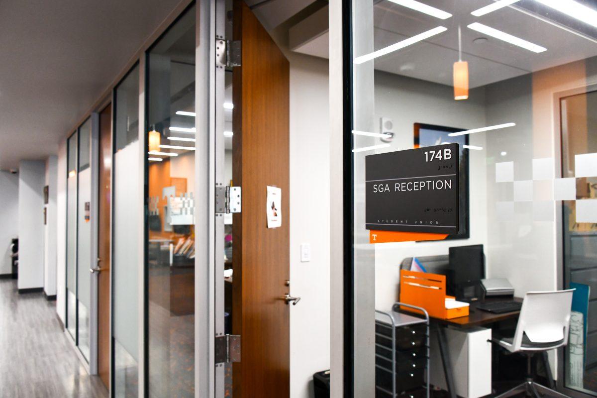 Outside of the SGA office in the Student Union, open for questions or walk-ins for students. 