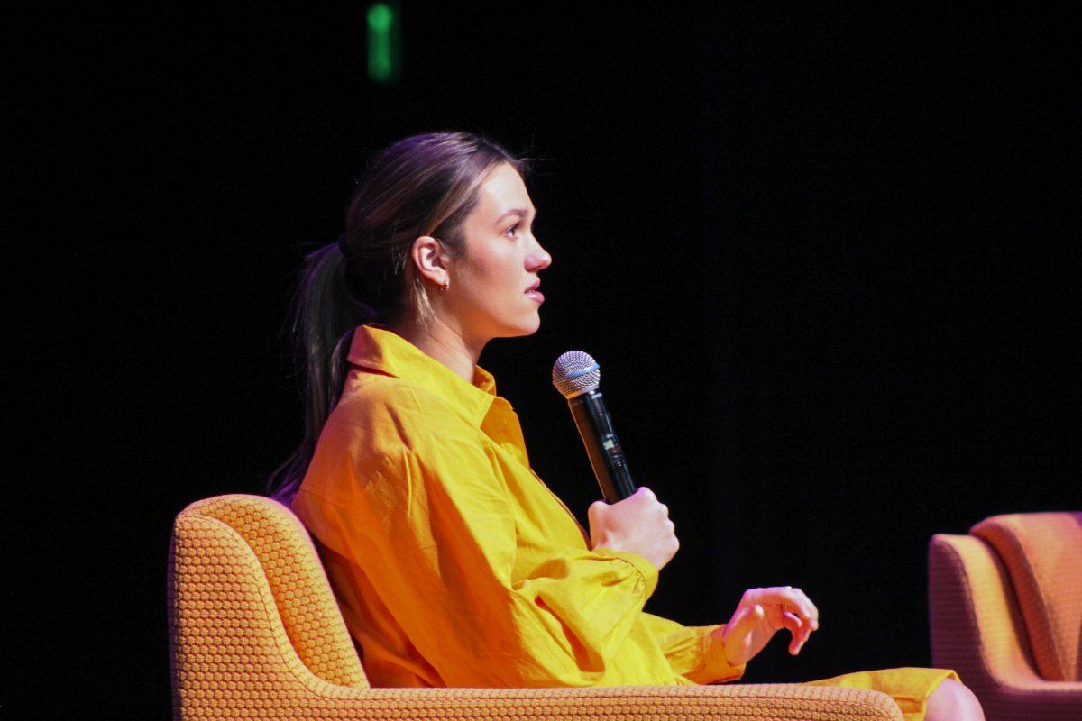 Sadie Robertson Huff speaks on campus at the Student Union in an event hosted by Campus Events Board. Tuesday Feb. 7, 2023