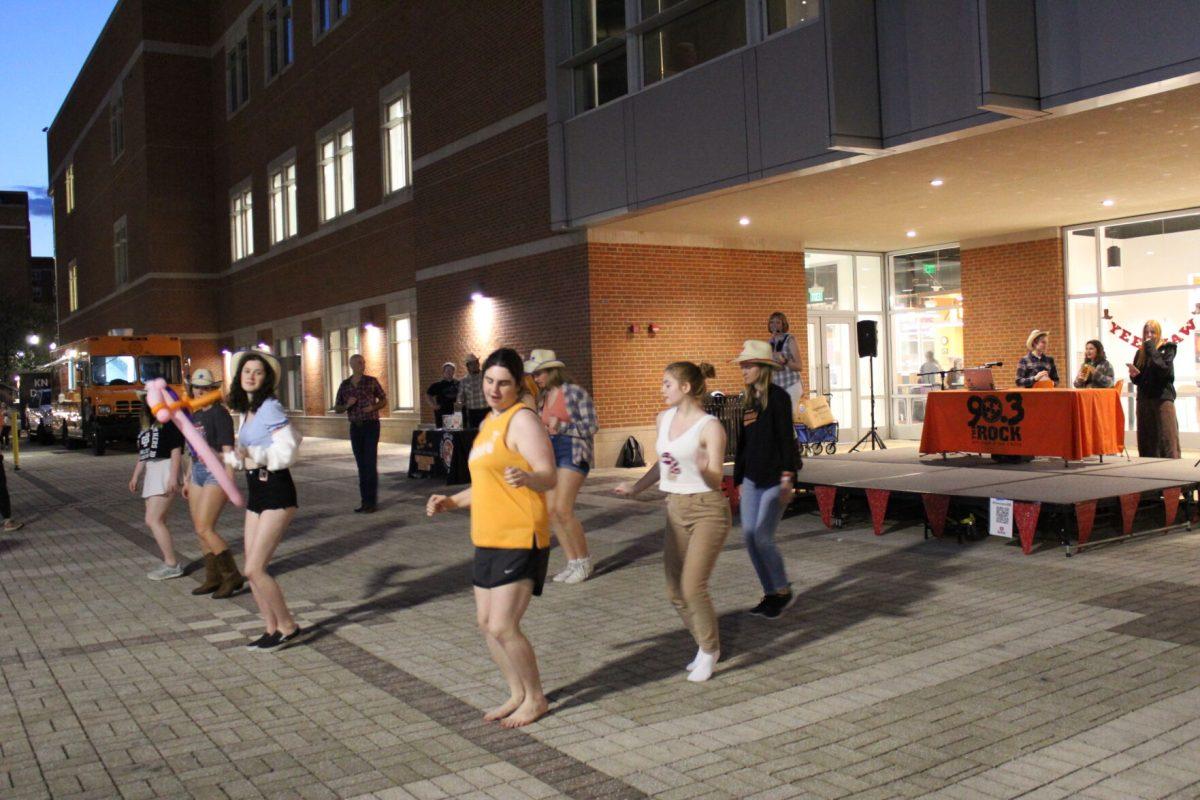 The bustling dance floor at the Hoedown Throwdown, March 23.