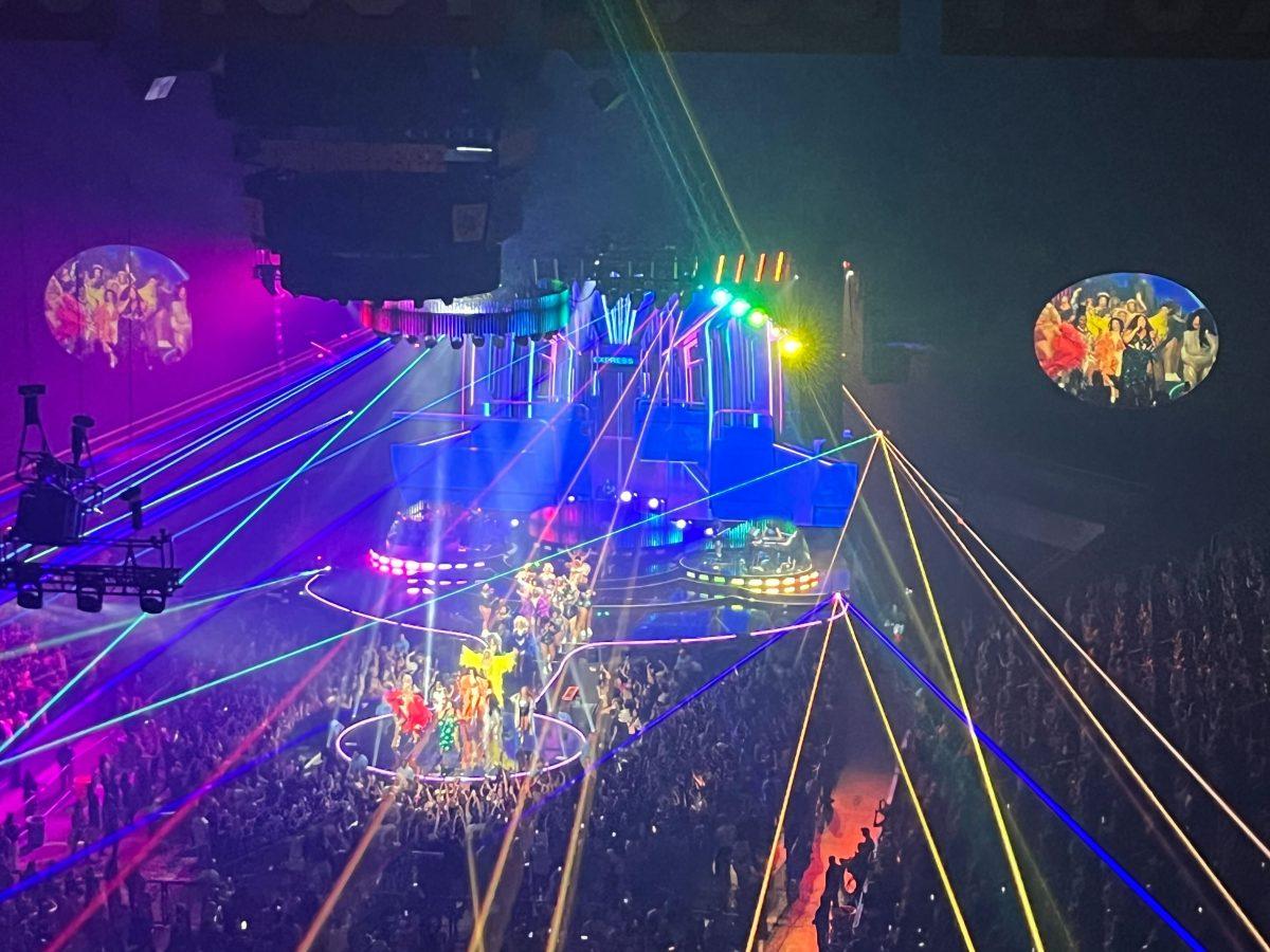 Lizzo brings drag performers onto stage in a statement against the Tennessee General Assembly for Volapalooza 2023. 