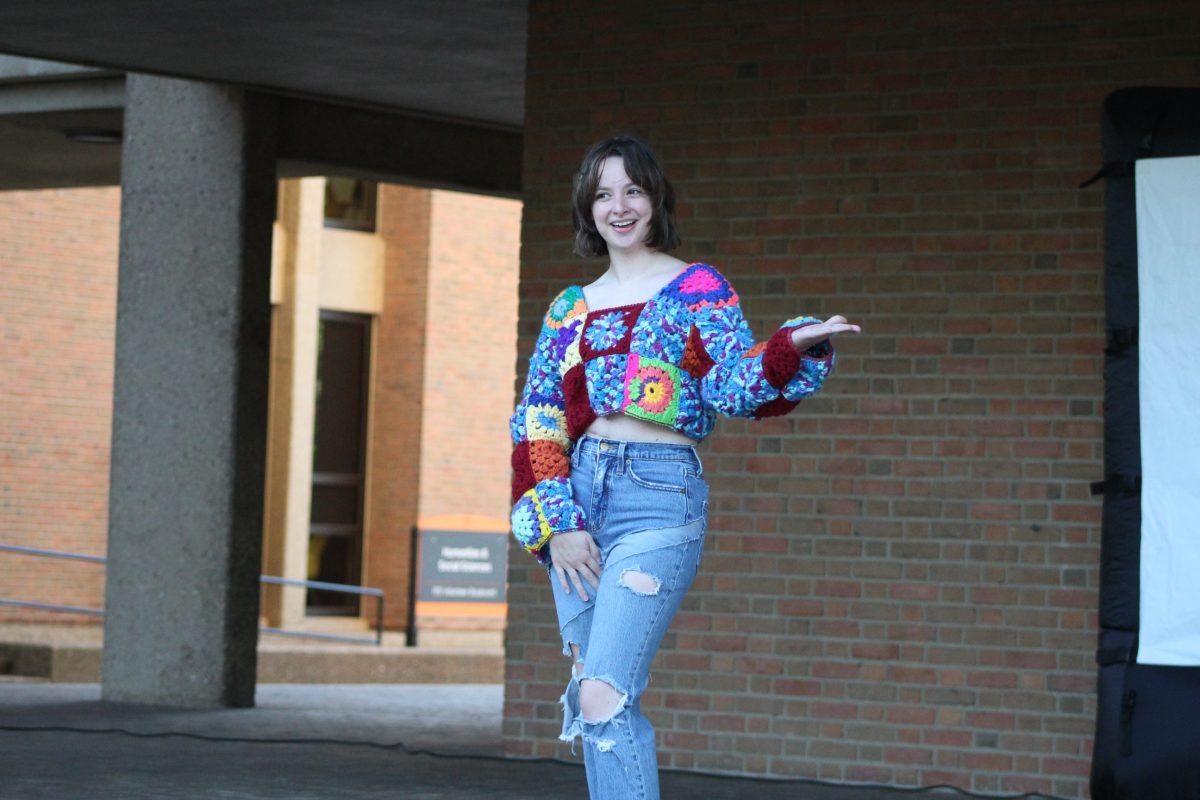The Office of Sustainability "slow" fashion show sourced by the Free Store on Campus, April 20, 2023.