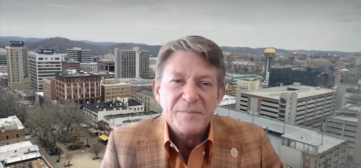 UT Systems President Randy Boyd speaks at the UT Board of Trustees Executive Committee meeting on Friday, May 5.