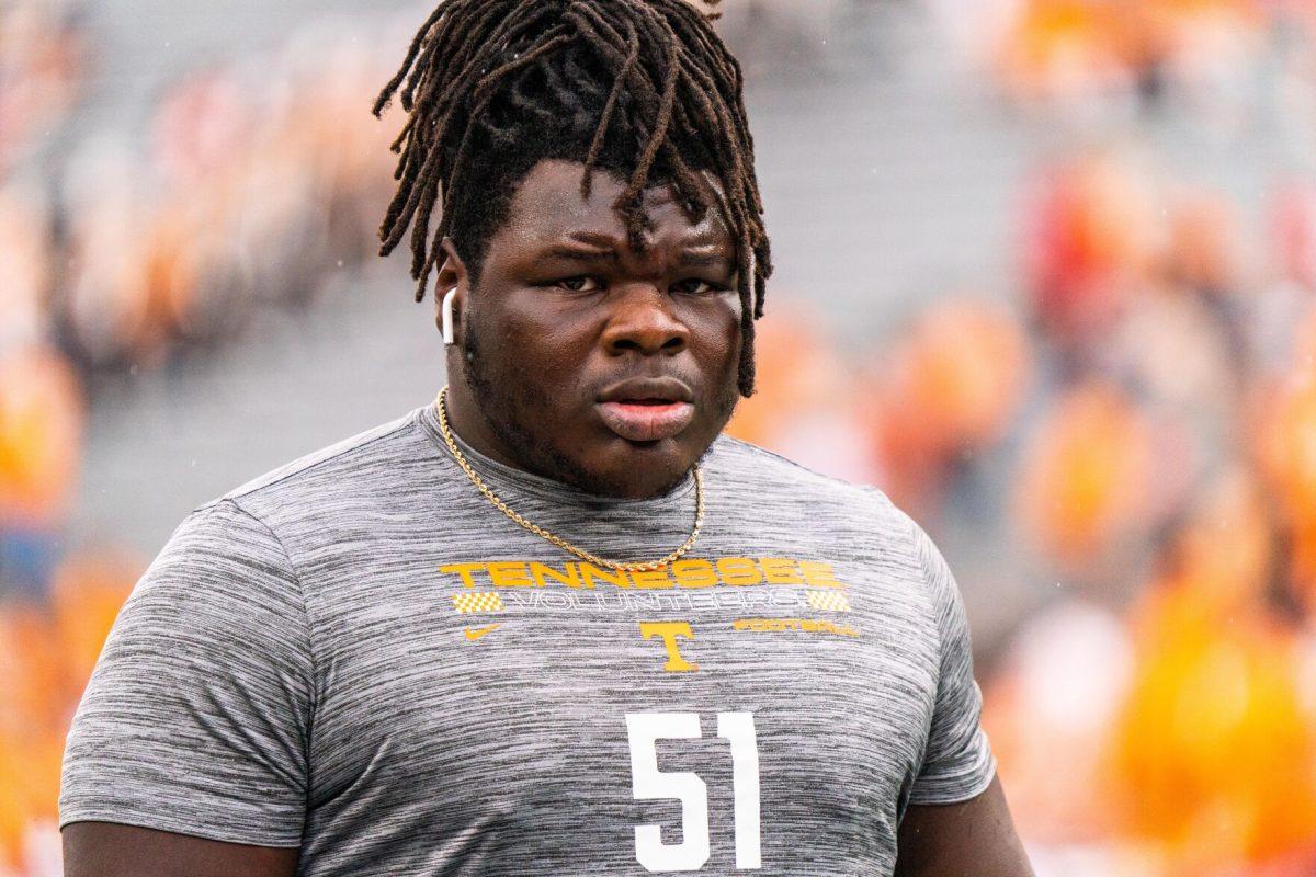 Elijah Simmons (51) warms up for game against Georgia. Saturday, November 5, 2023. 