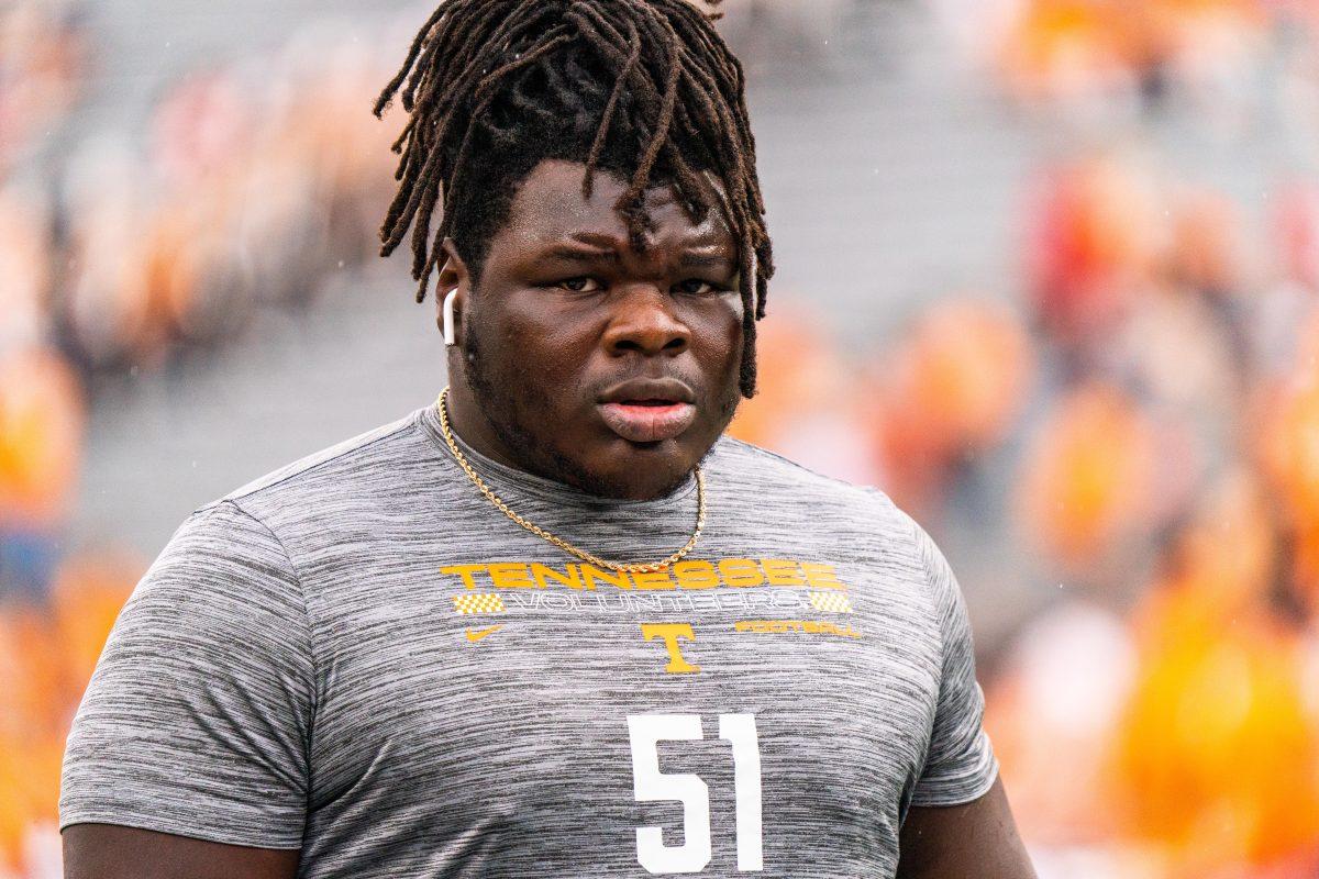 Elijah Simmons (51) warms up for game against Georgia. Saturday, November 5, 2023. 