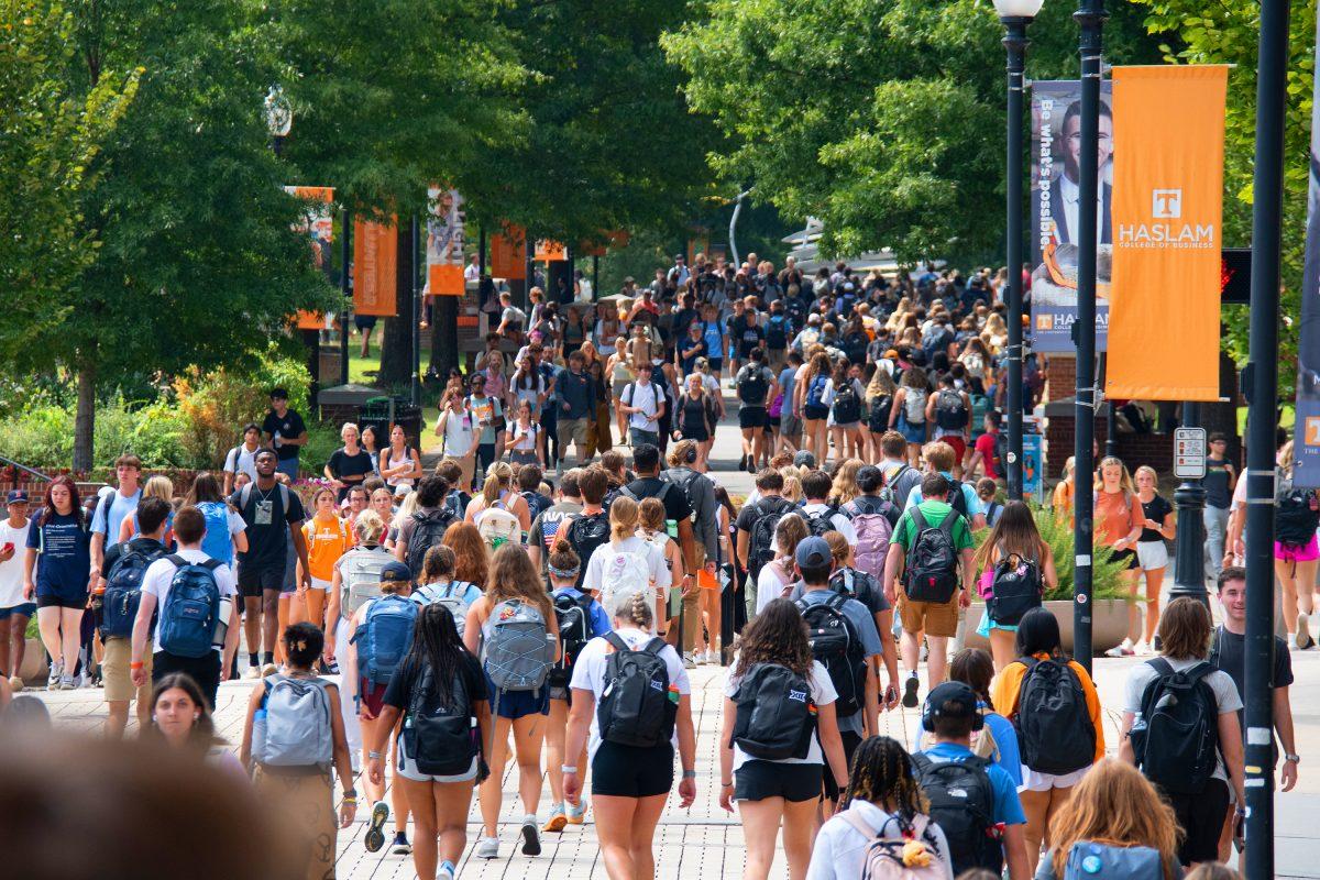 PED Walkway hosts the majority of foot traffic on campus, serving as the main avenue for students to walk to their classes. 