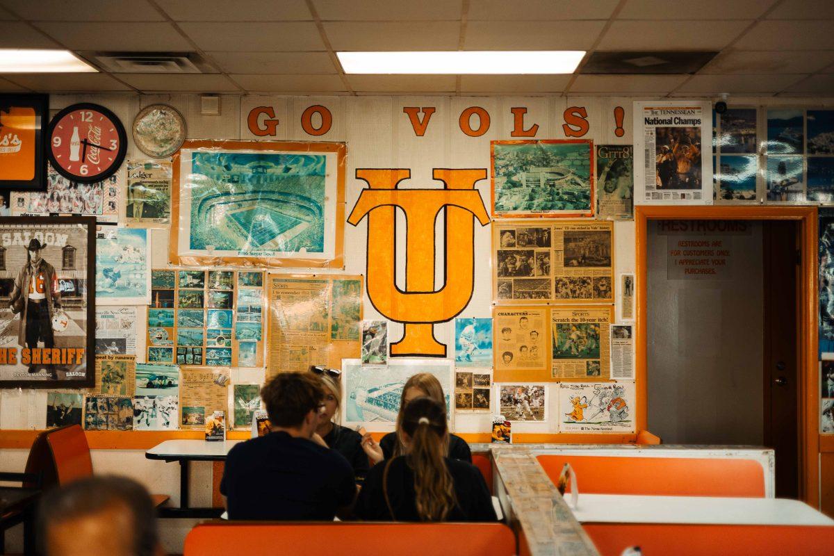 Gus's Good Times Deli, located on Melrose Avenue, is decked out in UT memorabilia and has been an important Volunteer landmark for generations of students.