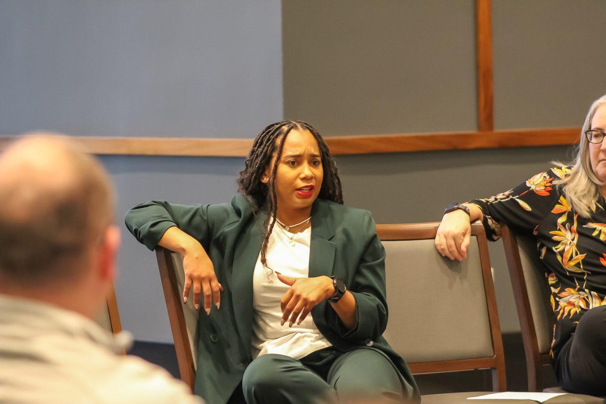 Lacretia Carroll for delves deep into her own allyship journey and roadmap to becoming a true advocate for meaningful social change at the SU Ballroom. Thursday, Oct. 19, 2023.
