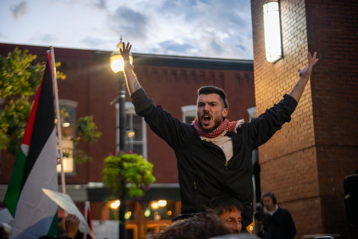 Citizens of Knoxville gather at Market Square for a rally for Palestine in the wake of the recent and ongoing Israeli aggression. Friday, Oct.20, 2023.