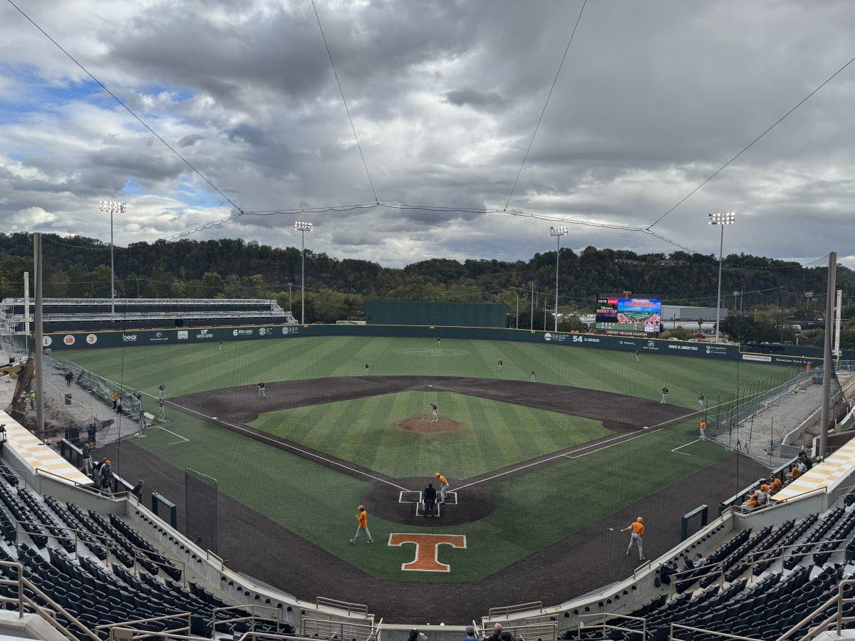 Tennessee baseball goes through practice at Lindsey Nelson Stadium. Monday, Oct. 16, 2023. 