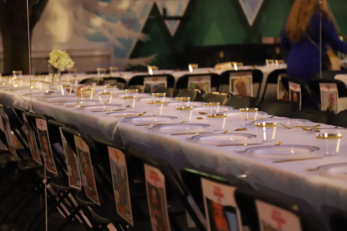 The Knoxville Jewish Alliance and greater Knoxville Jewish community set up empty Shabbat tables in honor of the people being held hostage by Hamas. Thursday, Nov. 16, 2023.
