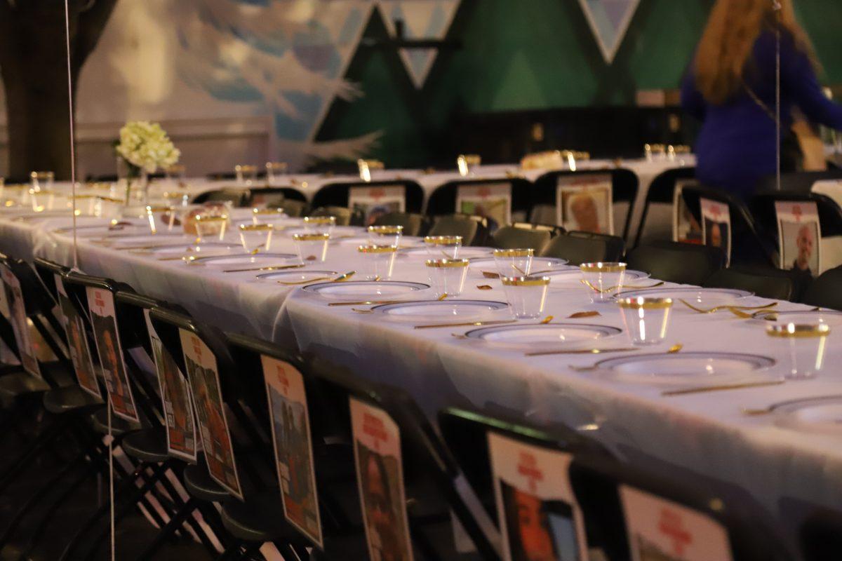 The Knoxville Jewish Alliance and greater Knoxville Jewish community set up empty Shabbat tables in honor of the people being held hostage by Hamas. Thursday, Nov. 16, 2023.