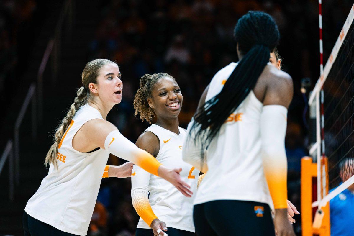Vols' in good mood in lead against Ole Miss in the Food City Center. Sunday, Nov, 12, 2023. Parker Phegley