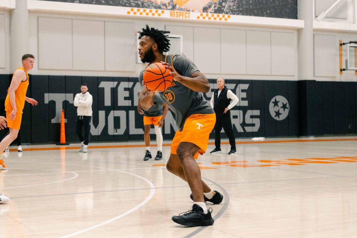 Josiah-Jordan James (30) during practice in Pratt Pavilion. Thursday, Nov. 2, 2023.