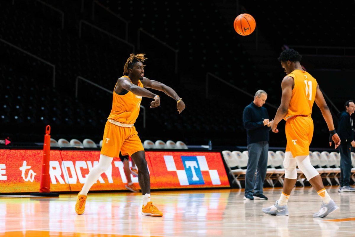 Jahmai Mashack (15) runs drills at practice at the Food City Center. Wednesday, Oct 26, 2023.