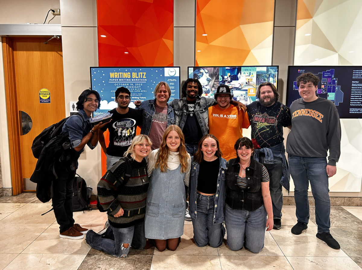 Editor-in-Chief Abby Ann Ramsey and her improv team "Involuntary Sports Party" gather after a recent performance. 
