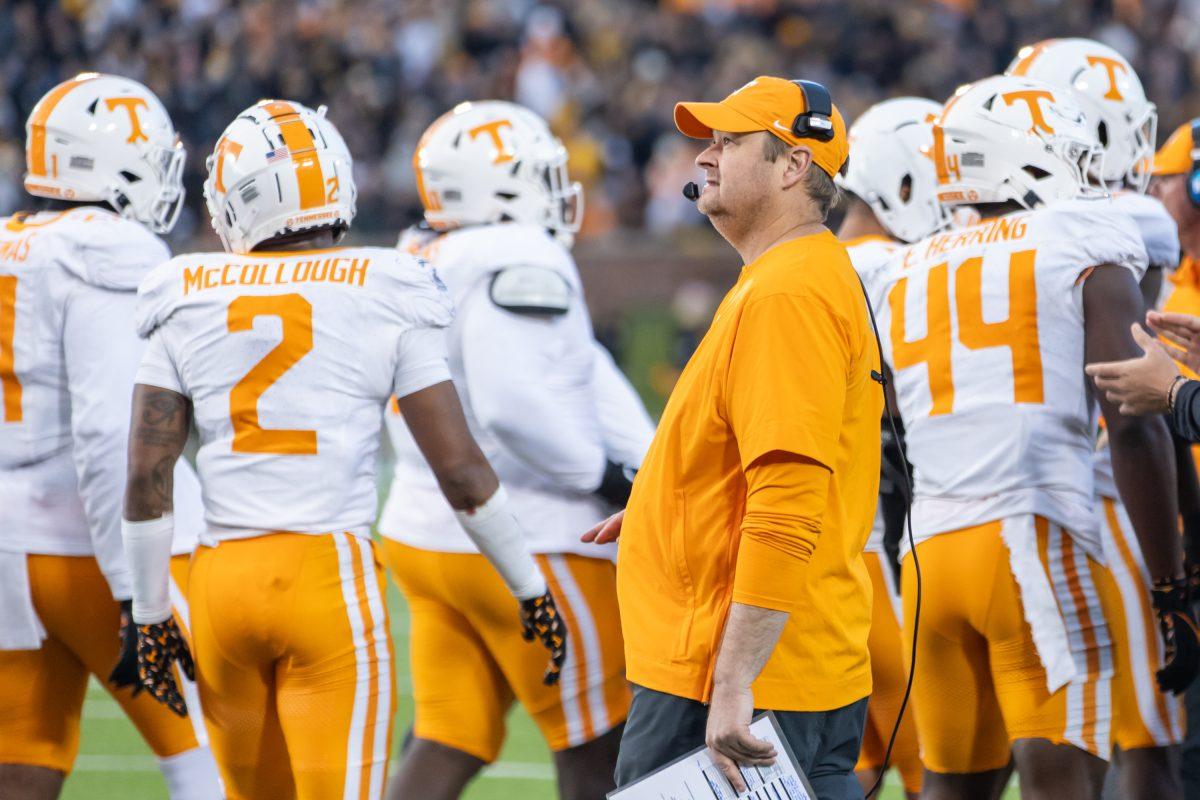 Head coach Josh Heupel during a game against the University of Missouri at Memorial Stadium, Saturday, Nov. 11, 2023.