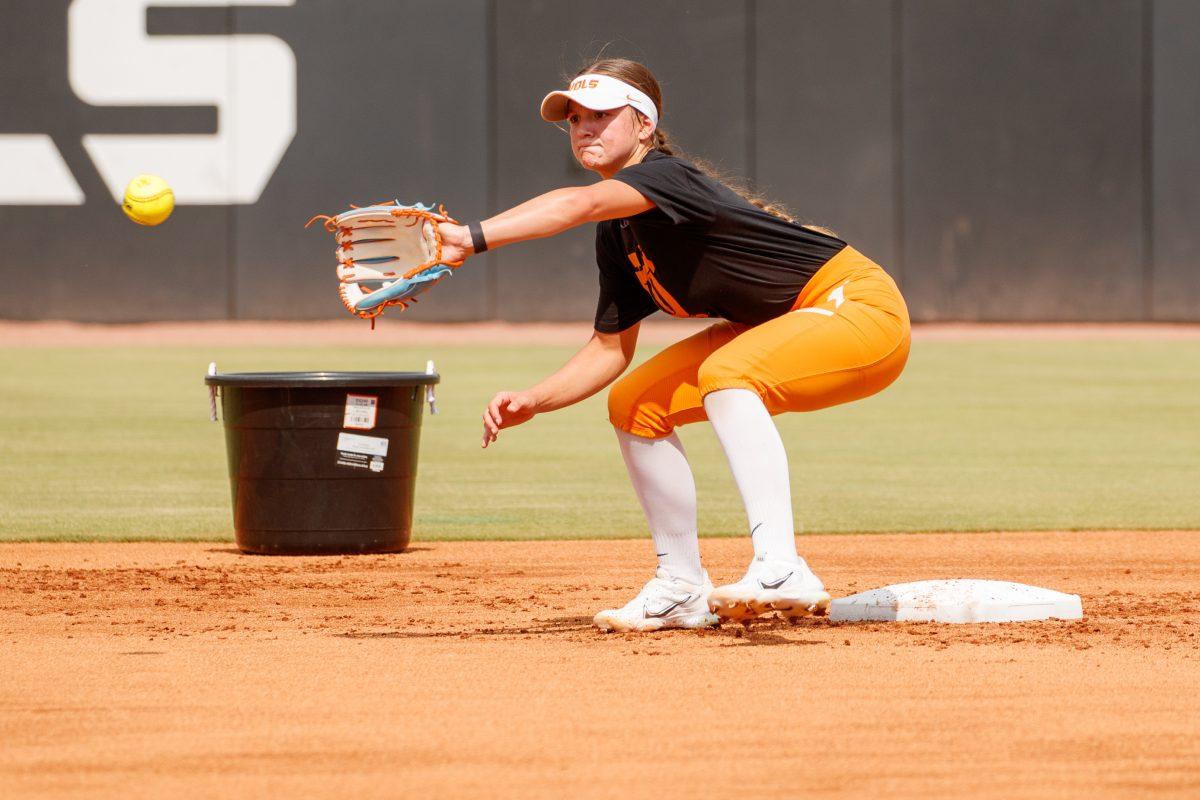 September 15, 2023 - Infielder Bella Faw #22 of the Tennessee Lady Volunteers during the first practice at Sherri Parker Lee Stadium in Knoxville, TN. Photo By Avery Bane/Tennessee Athletics
