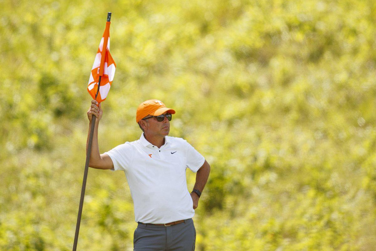 LOUDON, TN - September 08, 2023 - Head Coach Brennan Webb of the Tennessee Volunteers during the Visit Knoxville Collegiate Tournament at Tennessee National Golf Club in Loudon, TN. Photo By Kate Luffman/Tennessee Athletics