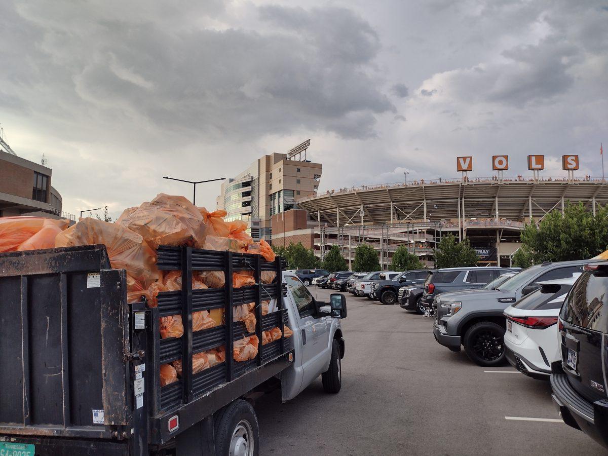 UT's Zero Waste Game Day Initiative diverts recyclable material from the landfill. 