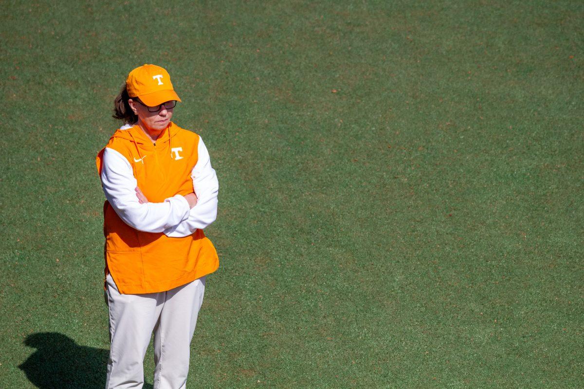 Head coach Karen Weekly during a game against Stenson University at Sherri Parker Lee Stadium. Sunday, March 3, 2024. 