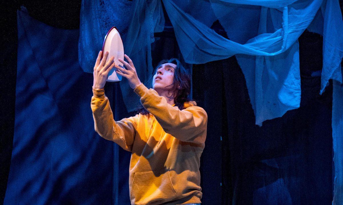 Hogan Wayland plays "Anon" in the Clarence Brown Lab Theatre's production of "Anon(ymous)."
