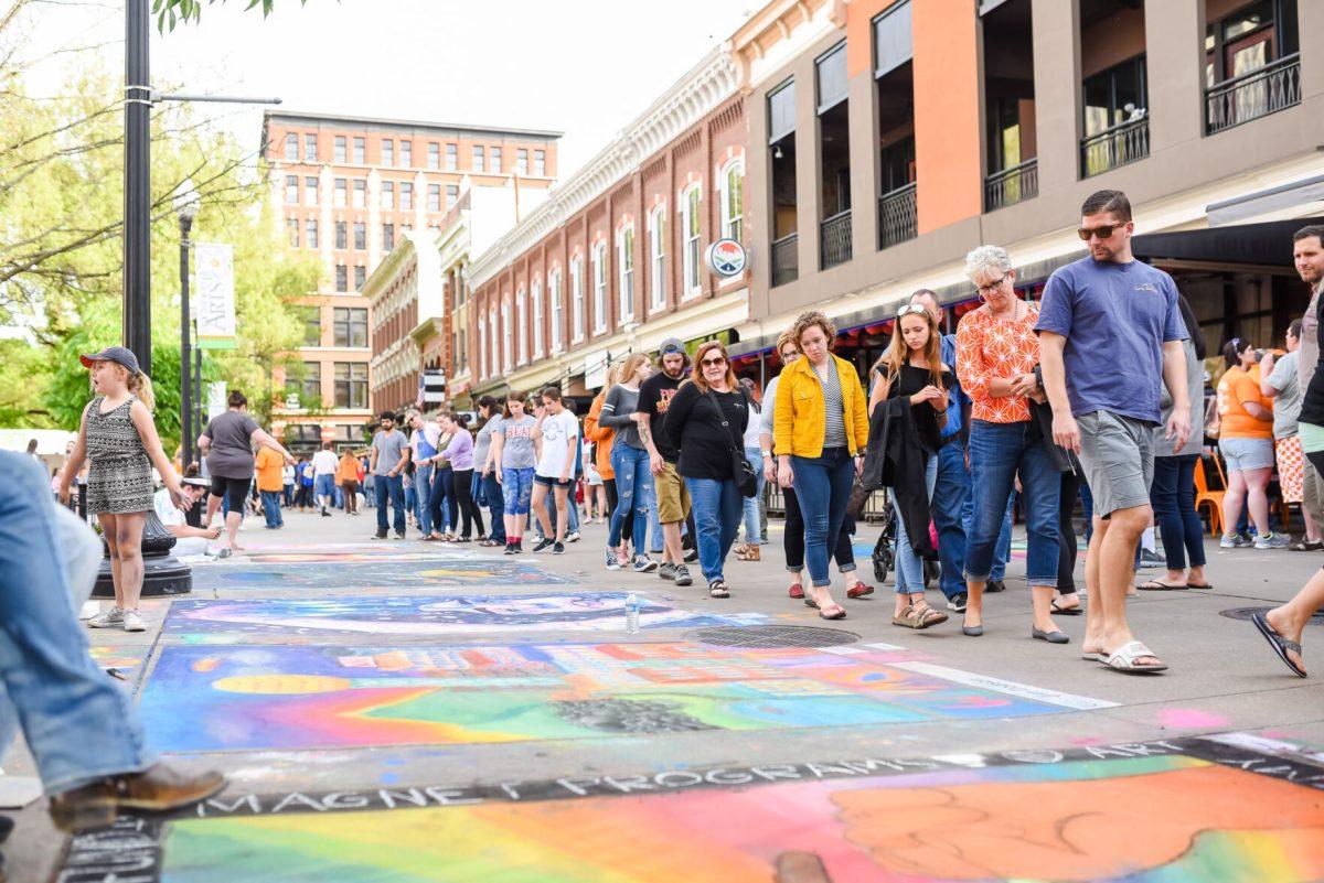 Dogwood Arts' Chalk Walk invites artists to compete for best chalk art in Market Square.