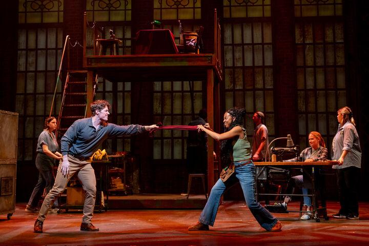Wes Williams and McKinley Merritt rehearse the Clarence Brown Theatre's 2024 production of "Kinky Boots."