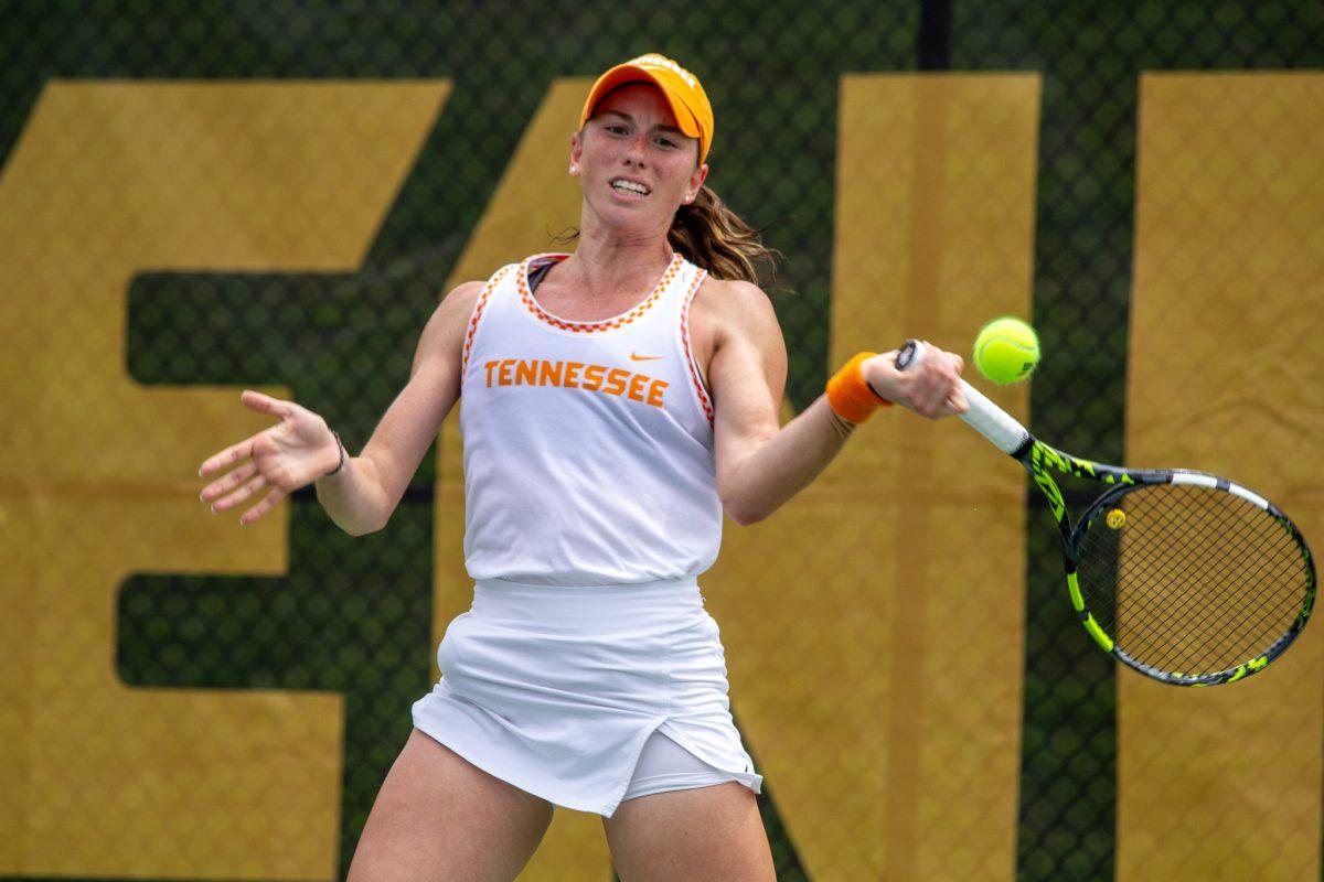 Alana Wolfberg swings during a match against Murray State at Barksdale Stadium. Saturday, May 4, 2024.