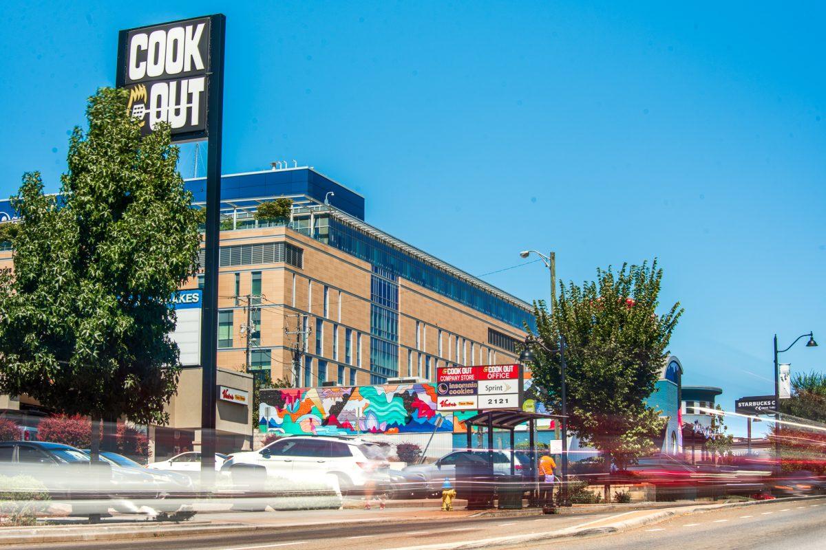 Cumberland Ave., also known as 'The Strip', offers many restaurant options including Mellow Mushroom. 
