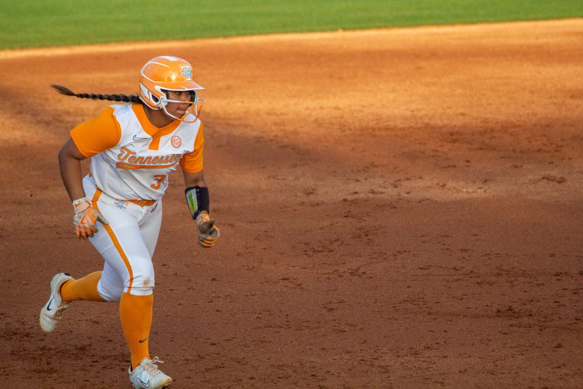 Destiny Rodriguez (34) runs for third base during a game against Kentucky at Sherri Parker Lee Stadium. Thursday, May 2, 2024.