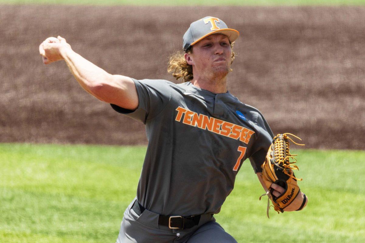 Nate Sneed (7) during game against Evansville at Lindsey Nelson Stadium. Saturday, June 8, 2024.