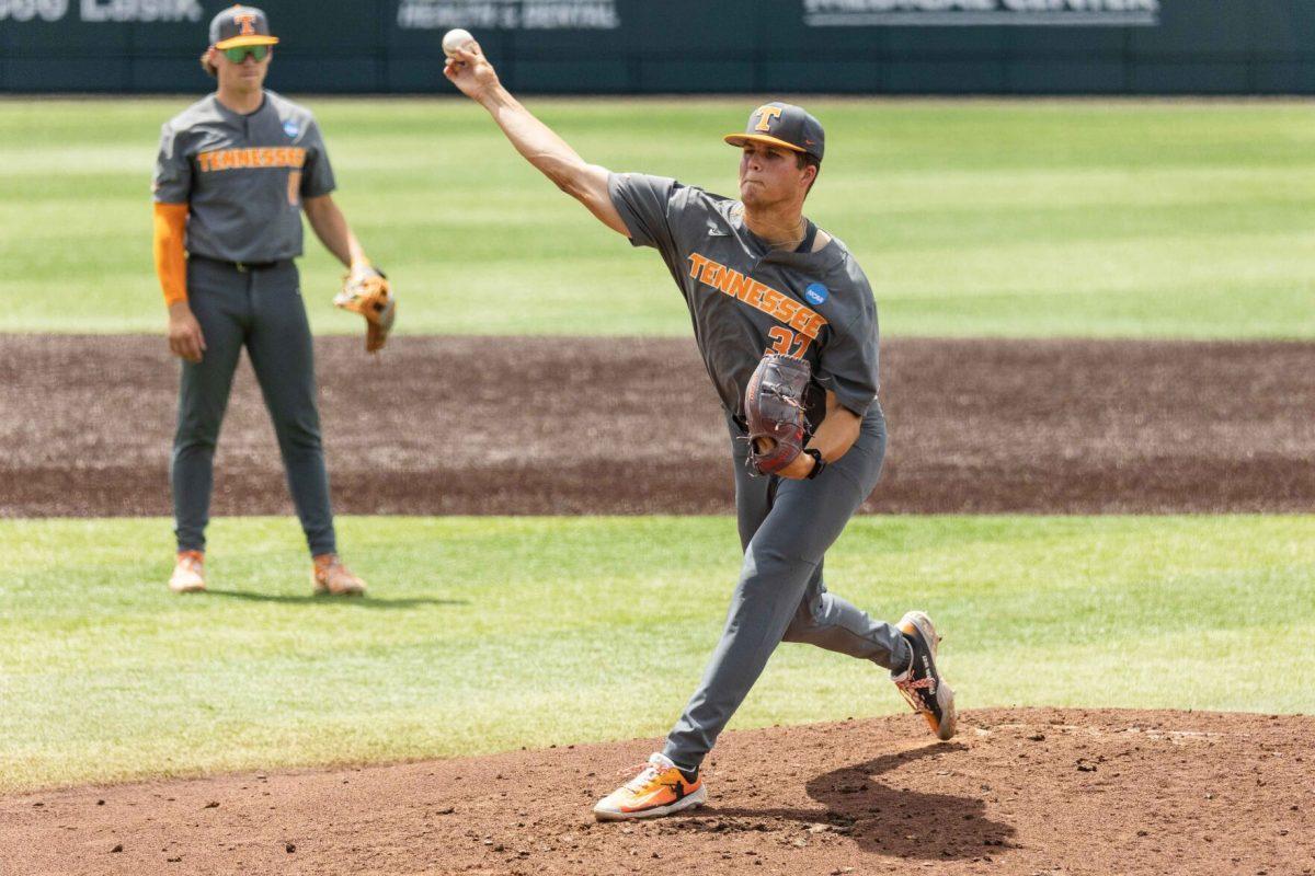 Drew Beam (32) during game against Evansville at Lindsey Nelson Stadium. Saturday, June 8, 2024.