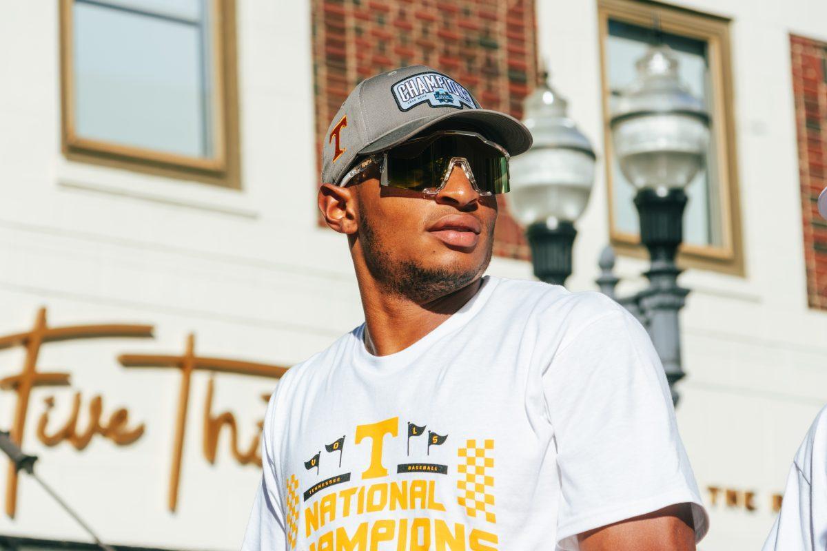Christian Moore (1) takes in the crowd during the National Champion Volunteers parade. Tuesday, June 25, 2024.