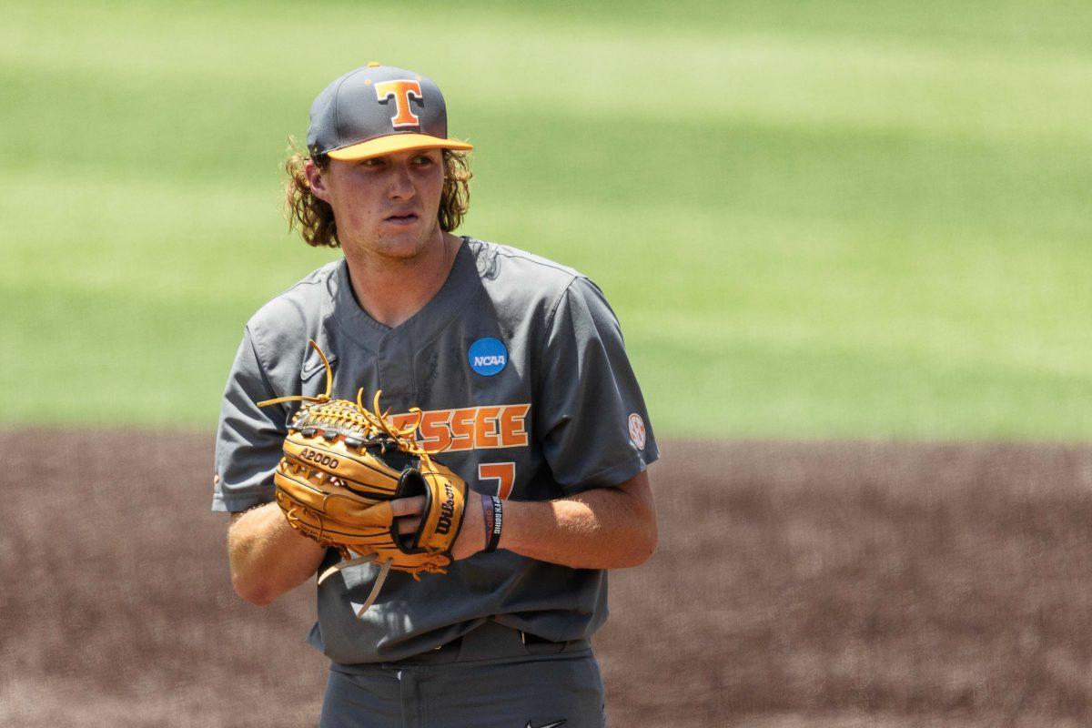 Nate Sneed (7) during game against Evansville at Lindsey Nelson Stadium. Saturday, June 8, 2024.