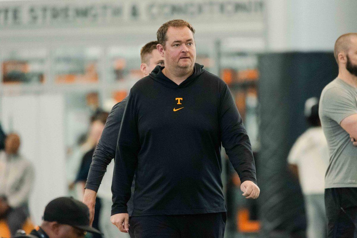Josh Heupel during Pro Day at Anderson Training Center. Wednesday, March 27, 2024.