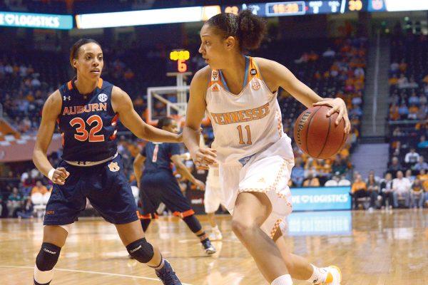 Tennessee forward Cierra Burdick goes for the basket during the Lady Vols' 93-63 victory over the Auburn Tigers on Feb. 20 at Thompson-Boling Arena. Burdick has won four international gold medals while playing basketball overseas this summer.