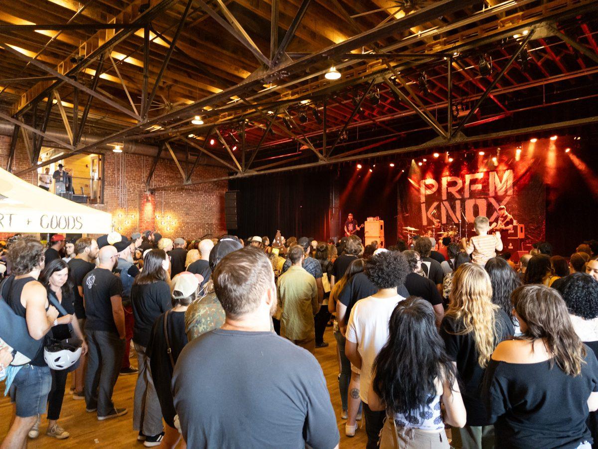Attendees of the annual punk rock flea market enjoying live music. Saturday, Sept. 7, 2024.