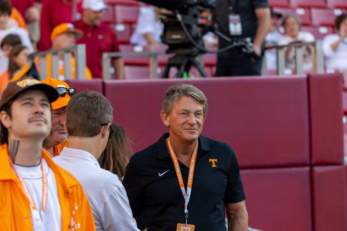Randy Boyd watches Tennessee football during a game against Arkansas at Donald W. Reynolds Razorback Stadium. Saturday, Oct. 5, 2024. 
 